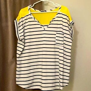 Blue white and yellow Stitch fix casual shirt
